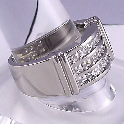 Bronson: 3.1ct Mens Russian Ice CZ Channel Band Ring - Trustmark Jewelers - Mens Rings - 4