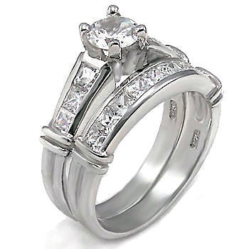 Binding Love: 3.3ct Ice on Fire Russian CZ Wedding Ring Set - Trustmark Jewelers - Wedding Ring Sets - 1