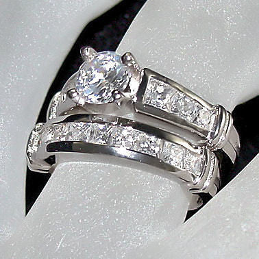 Binding Love: 3.3ct Ice on Fire Russian CZ Wedding Ring Set - Trustmark Jewelers - Wedding Ring Sets - 3