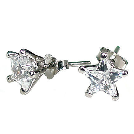 0.8ct Star Cut 5mm Ice on Fire Russian CZ Stud Earrings - Trustmark Jewelers - Earrings - 1