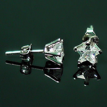 0.8ct Star Cut 5mm Ice on Fire Russian CZ Stud Earrings - Trustmark Jewelers - Earrings - 2