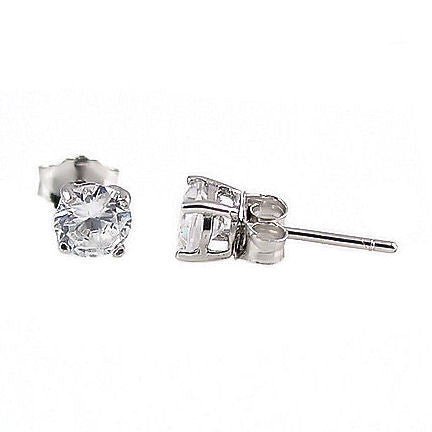 Jayden: 4mm, 0.50ct Brilliant Cut Simulated Diamond CZ Stud Earrings - Trustmark Jewelers - Earrings - 1