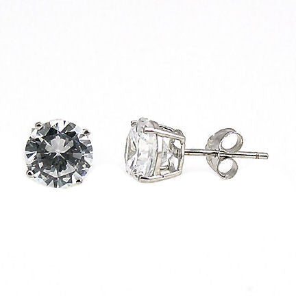 1.5CT Simulated Diamond Stud Push Back 14K White Gold Plated Earring Her &  Him | eBay