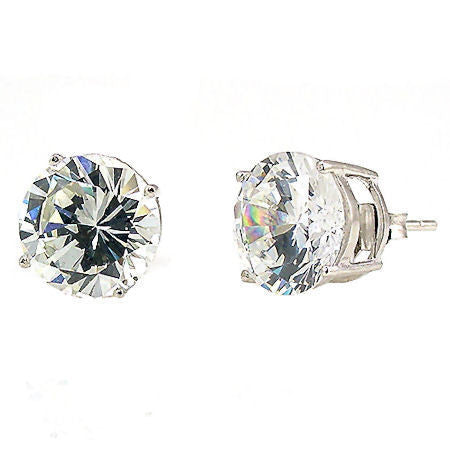Jayden: 10.0mm, 8.0ct Brilliant Cut Simulated Diamond CZ Stud Earrings - Trustmark Jewelers - Earrings - 1