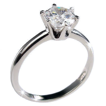 Marissa: Classic 1.25ct Ice on Fire CZ Solitaire Engagement Band Ring - Trustmark Jewelers - Engagement Rings - 1