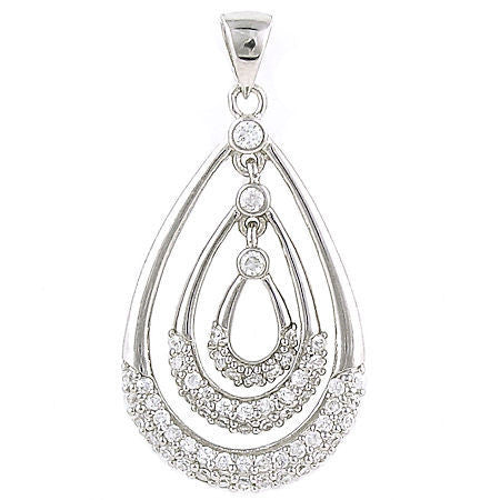 Sabrina: Tiffany Style Triple Teardrop CZ Simulated Diamond Pendant - Trustmark Jewelers - Pendants and Necklaces - 2