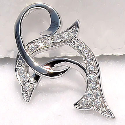 Delphina: Sterling Silver Russian Ice CZ Jumping Dolphin Pendant - Trustmark Jewelers - Pendants and Necklaces - 3