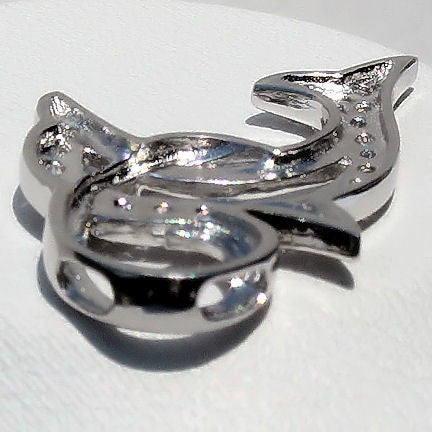 Delphina: Sterling Silver Russian Ice CZ Jumping Dolphin Pendant - Trustmark Jewelers - Pendants and Necklaces - 4