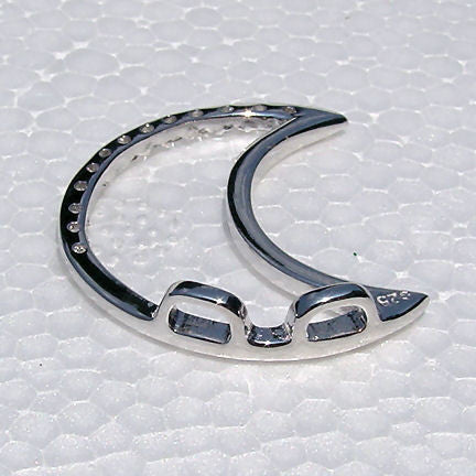 Selene: Tiffany Inspired Sterling Silver Russian Ice CZ Moon Pendant - Trustmark Jewelers - Pendants and Necklaces - 3