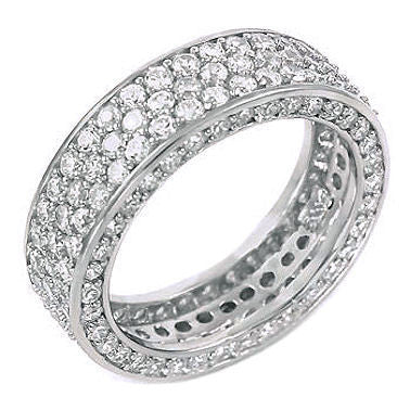 Jessi: 5.3ct 3 Row Russian Ice Simulated Diamond Eternity Band Ring - Trustmark Jewelers - Eternity Bands - 2