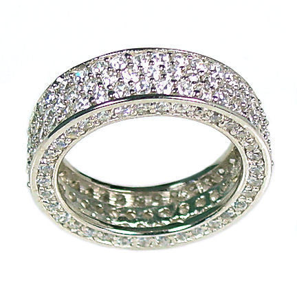 Jessi: 5.3ct 3 Row Russian Ice Simulated Diamond Eternity Band Ring - Trustmark Jewelers - Eternity Bands - 3