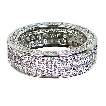 Jessi: 5.3ct 3 Row Russian Ice Simulated Diamond Eternity Band Ring - Trustmark Jewelers - Eternity Bands - 4