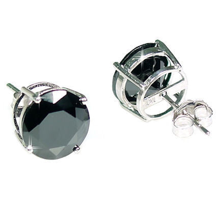 Jet: 8.0ct Black Ice Simulated Diamond 10mm Basket Set Stud Earrings - Trustmark Jewelers - Earrings - 1
