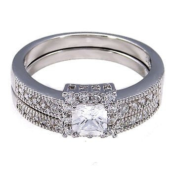 Epiphany: Stunning 1.48c Russian Ice Diamond CZ 2 pc Wedding Ring Set - Trustmark Jewelers - Wedding Ring Sets - 2