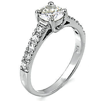 Jasmine: 1.6ct Russian Ice on Fire CZ Bridal Engagement Band Ring - Trustmark Jewelers - Engagement Rings - 1