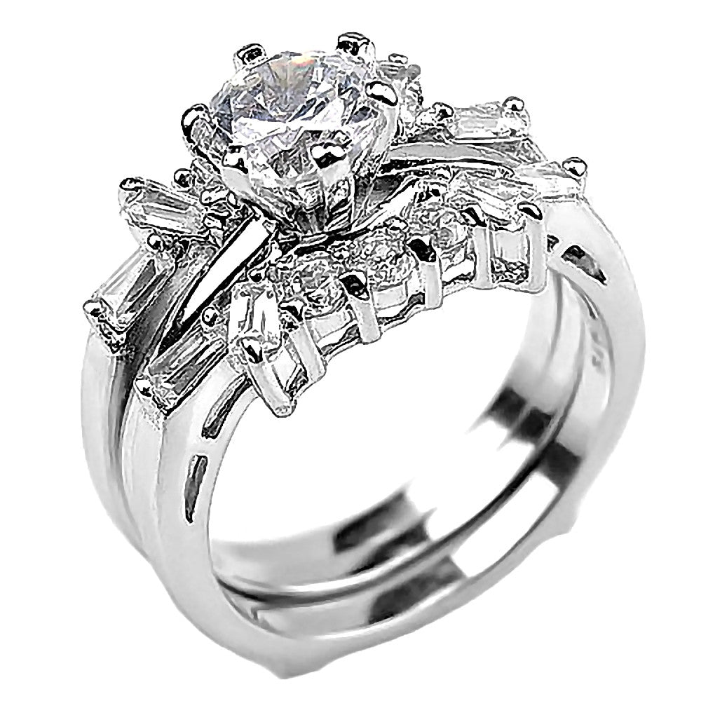 Emma: 2.0ct Simulated Diamond CZ Wedding Set with Ring Guard