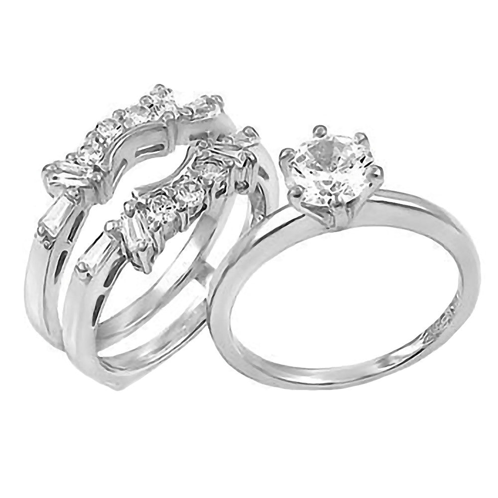 Emma: 2.0ct Simulated Diamond CZ Wedding Set with Ring Guard