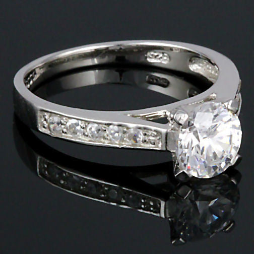 Kyra: 1.55ct Ice on Fire Russian CZ Bridal Engagement Band Ring - Trustmark Jewelers - Engagement Rings - 3
