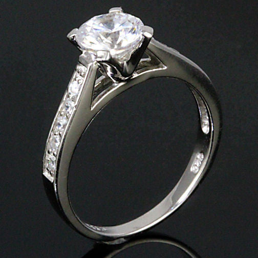 Kyra: 1.55ct Ice on Fire Russian CZ Bridal Engagement Band Ring - Trustmark Jewelers - Engagement Rings - 4
