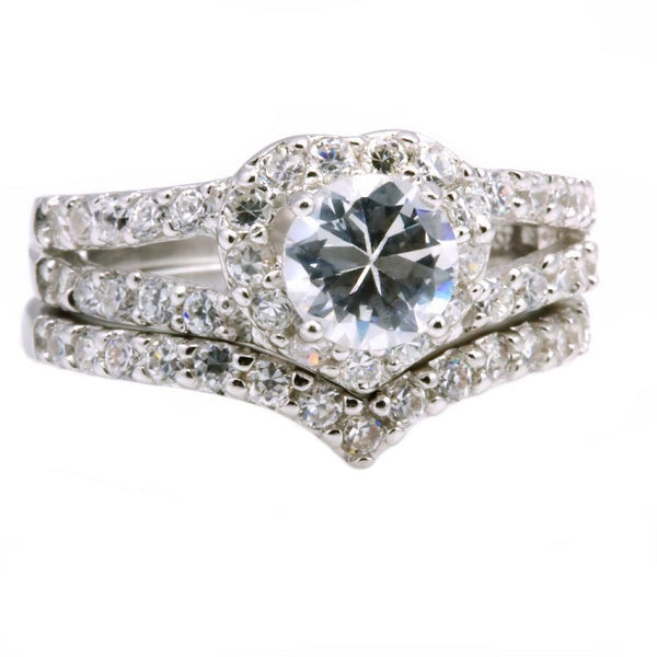 Heather: 2.44ct Heart Shaped Russian Ice CZ Wedding Ring Set - Trustmark Jewelers - Wedding Ring Sets - 1