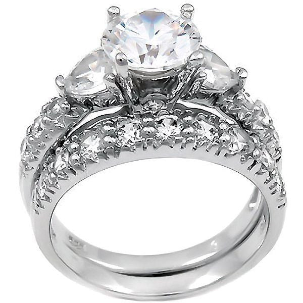 Oliana: Gorgeous 4.12c Russian Ice CZ Diamond 2 Piece Wedding Ring Set - Trustmark Jewelers - Wedding Ring Sets - 2