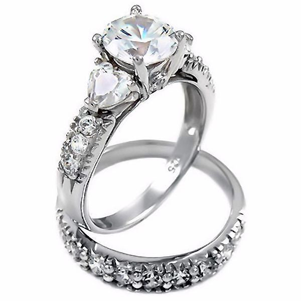 Oliana: Gorgeous 4.12c Russian Ice CZ Diamond 2 Piece Wedding Ring Set - Trustmark Jewelers - Wedding Ring Sets - 3