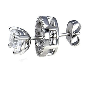 Kristina: 6mm Russian Ice CZ Studs with Removable Halo Earring Jacket - Trustmark Jewelers - Earrings - 3