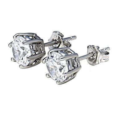 Kaylie: 7mm Russian Ice on Fire CZ 6 Prong Cast Basket Stud Earrings - Trustmark Jewelers - Earrings - 2