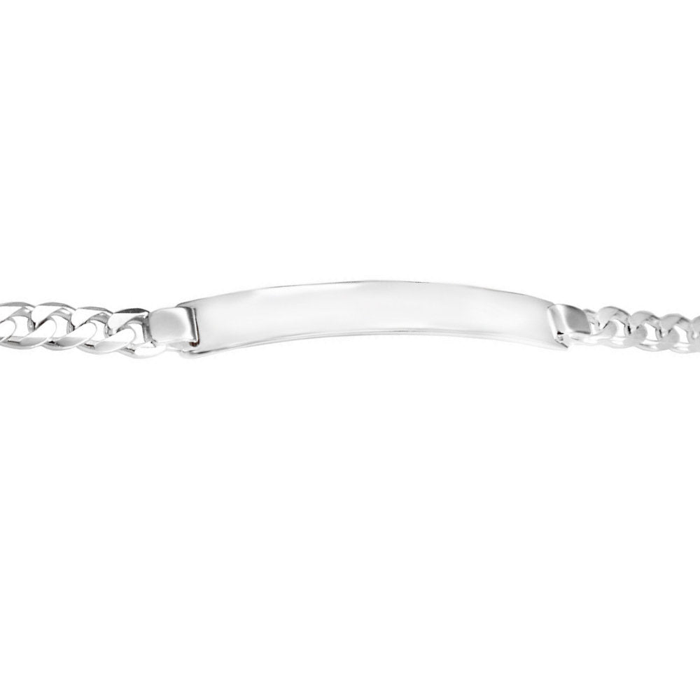 Trustmark Engravable Sterling Silver Italian Bar Curb Chain Bracelet