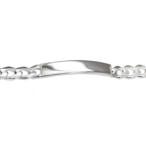 Trustmark Engravable Sterling Silver Italian Bar Curb Chain Bracelet