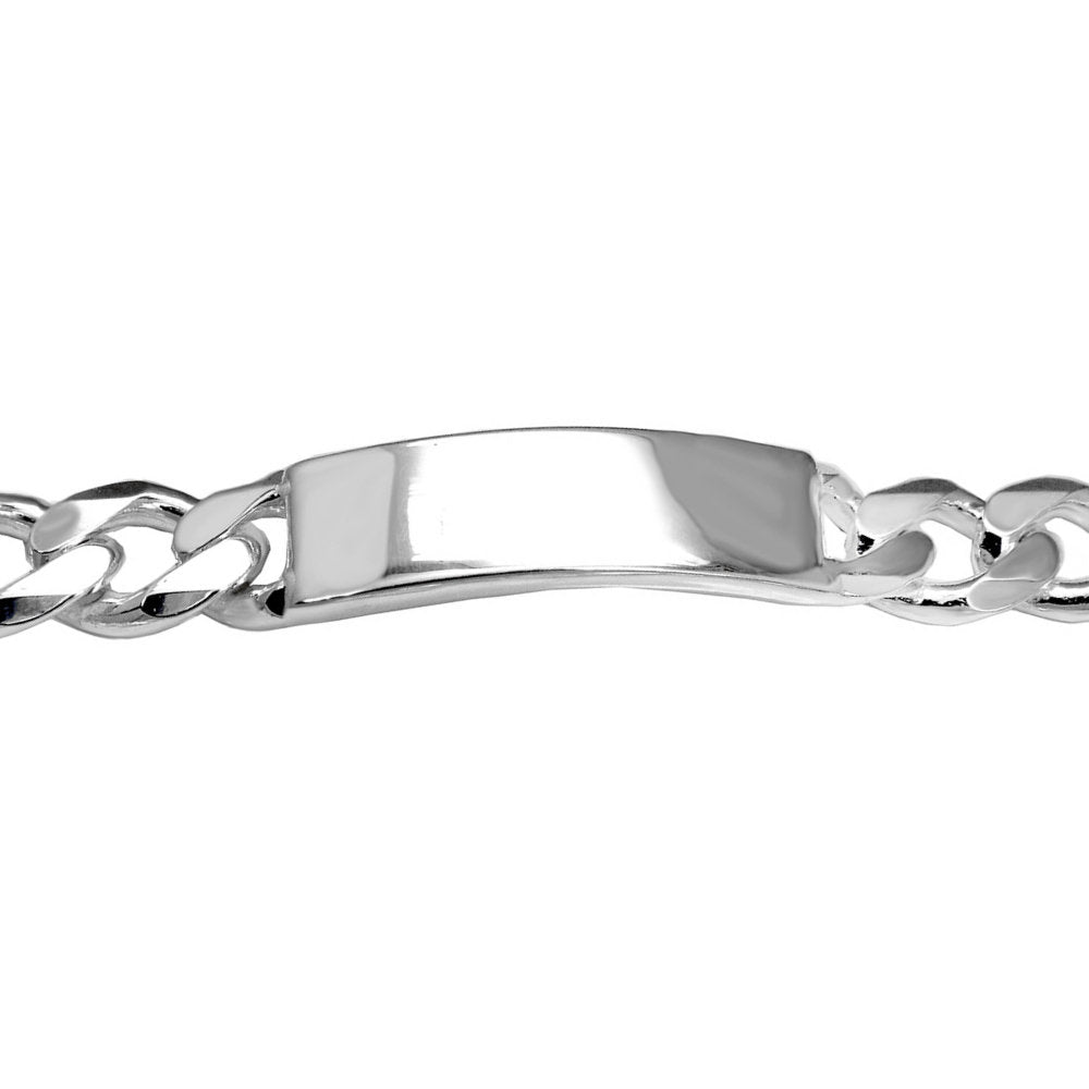 Trustmark Engravable Sterling Silver Italian Bar Curb Chain Bracelet