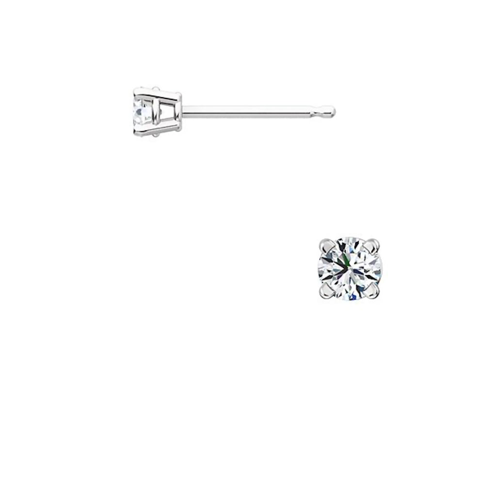 Jayden: 3mm, 0.20ct Brilliant Cut Simulated Diamond CZ Stud Earrings