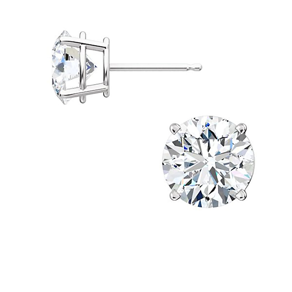 Jayden: 7mm, 2.5ct Brilliant Cut Simulated Diamond CZ Stud Earrings