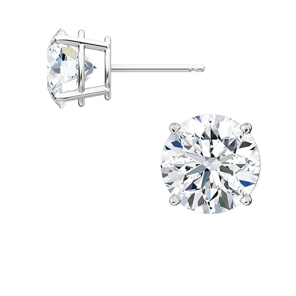 Jayden: 8mm, 4.0ct Brilliant Cut Simulated Diamond CZ Stud Earrings