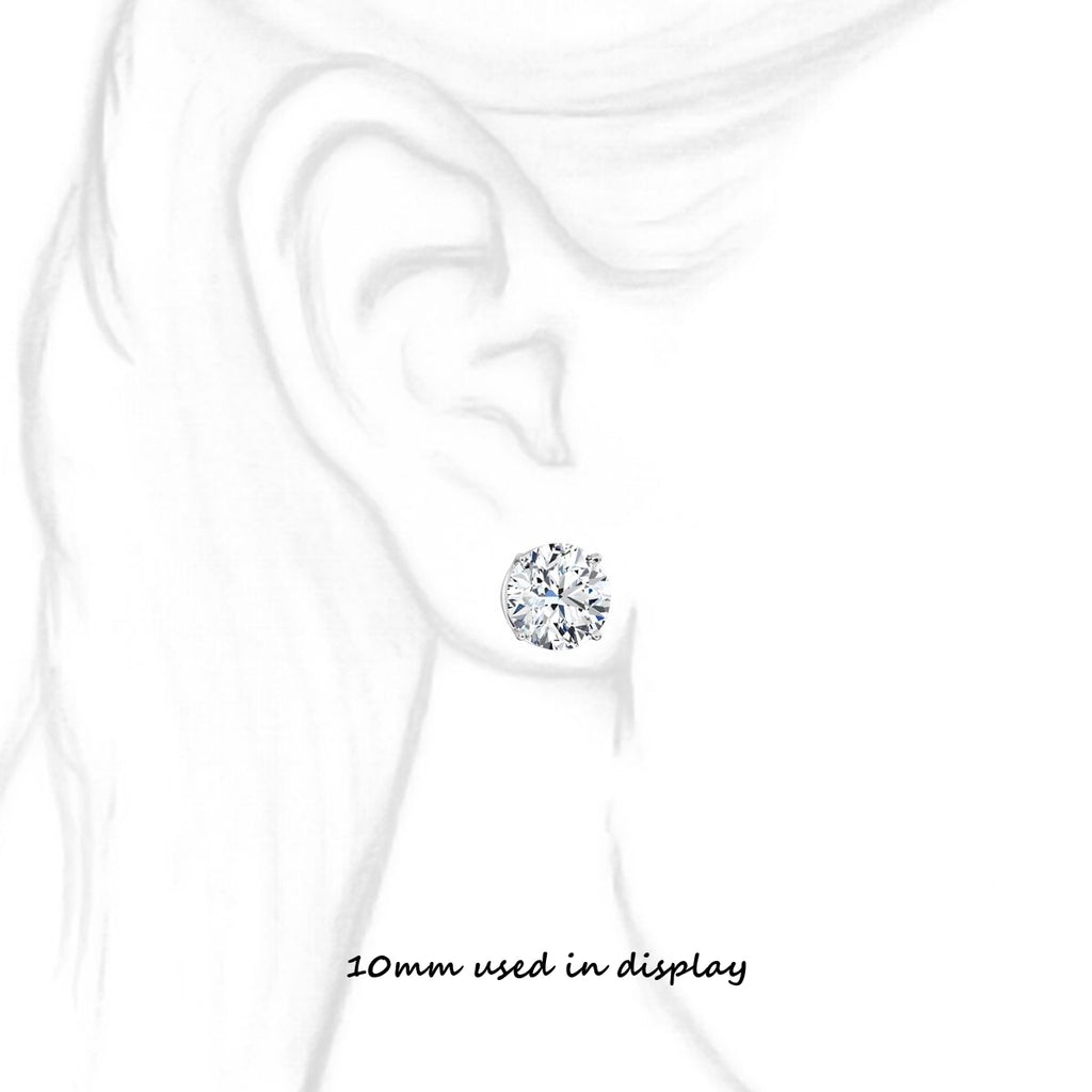 Jayden: 10mm, 8.0ct Brilliant Cut Simulated Diamond CZ Stud Earrings