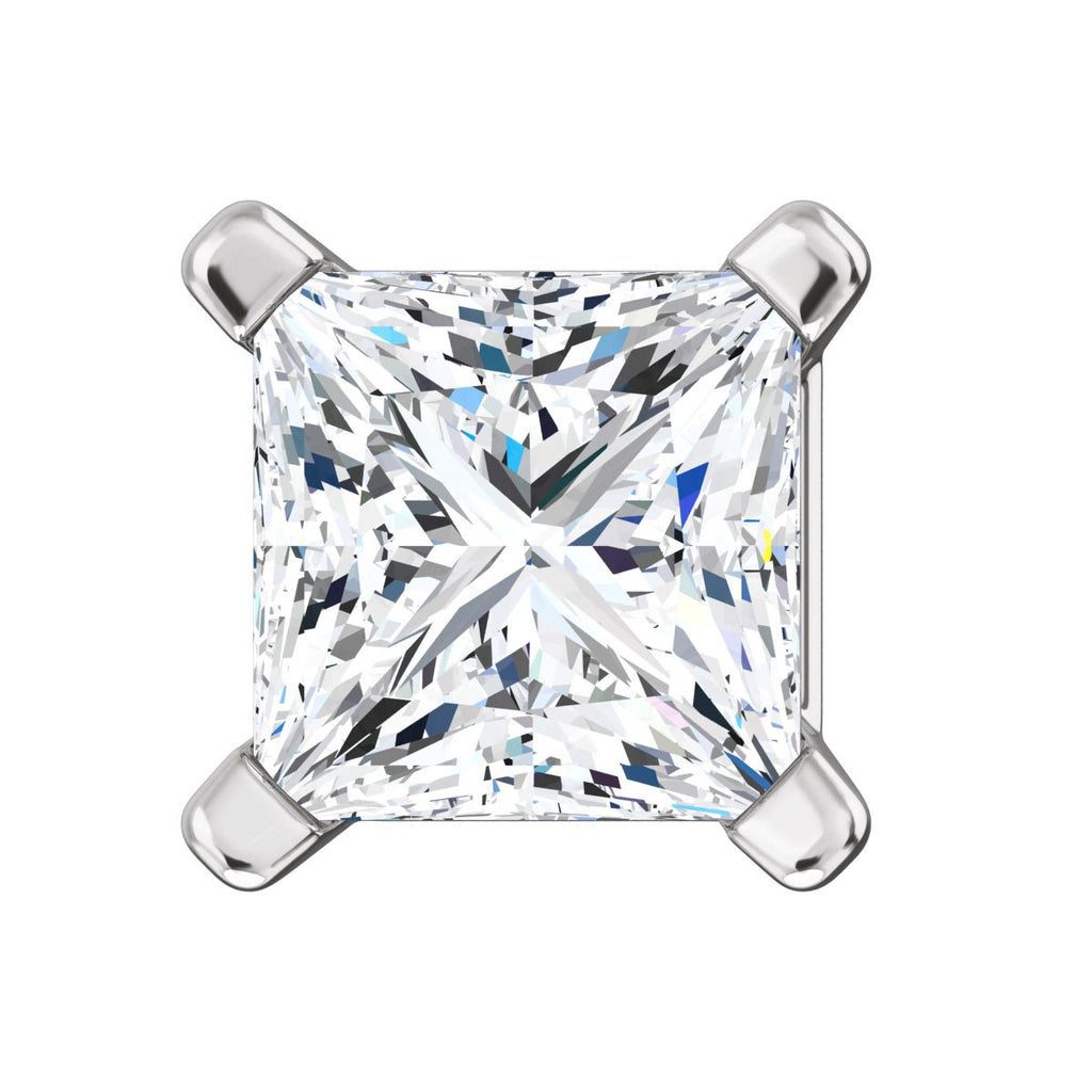 Kendra: 5mm, 1.5ct Princess Cut Russian CZ Basket Set Stud Earrings