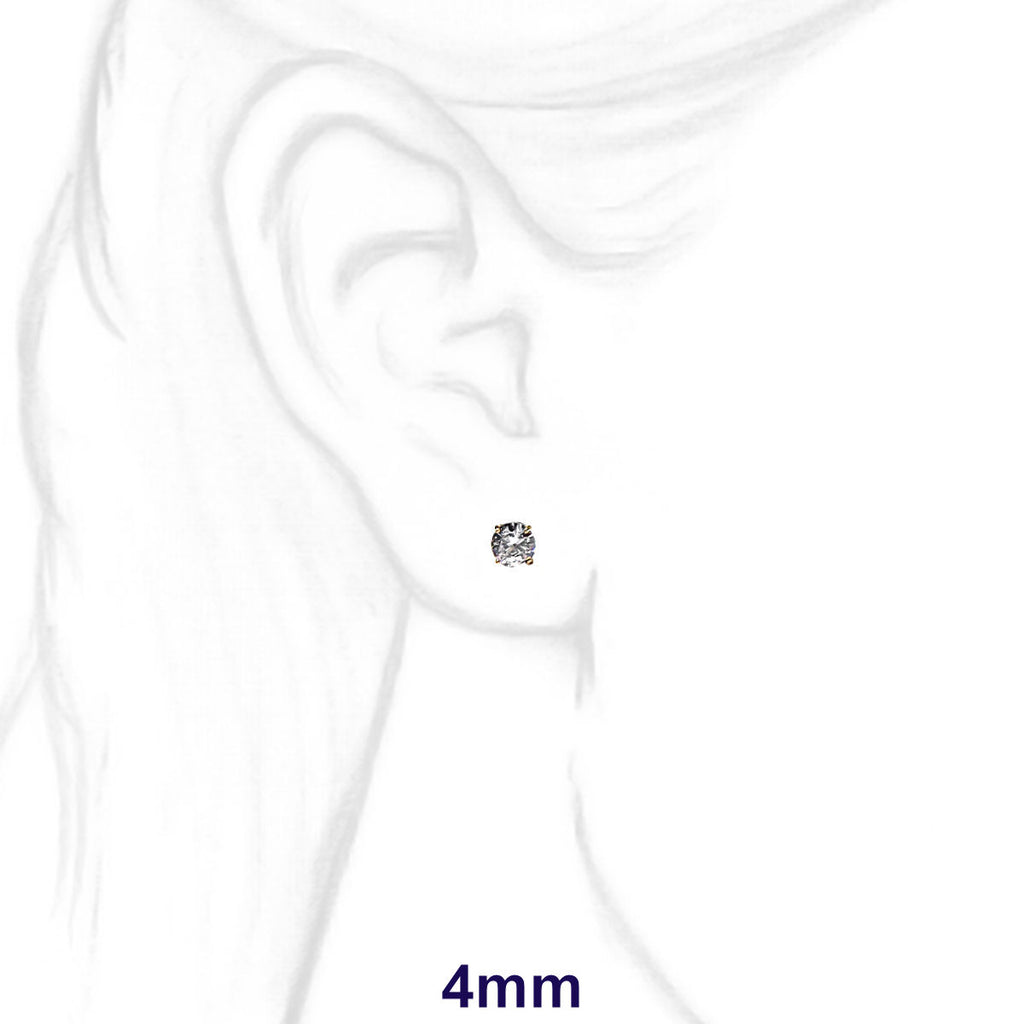 Genesis: Ice on Fire CZ Wire Basket Stud Earrings 14K Yellow Gold