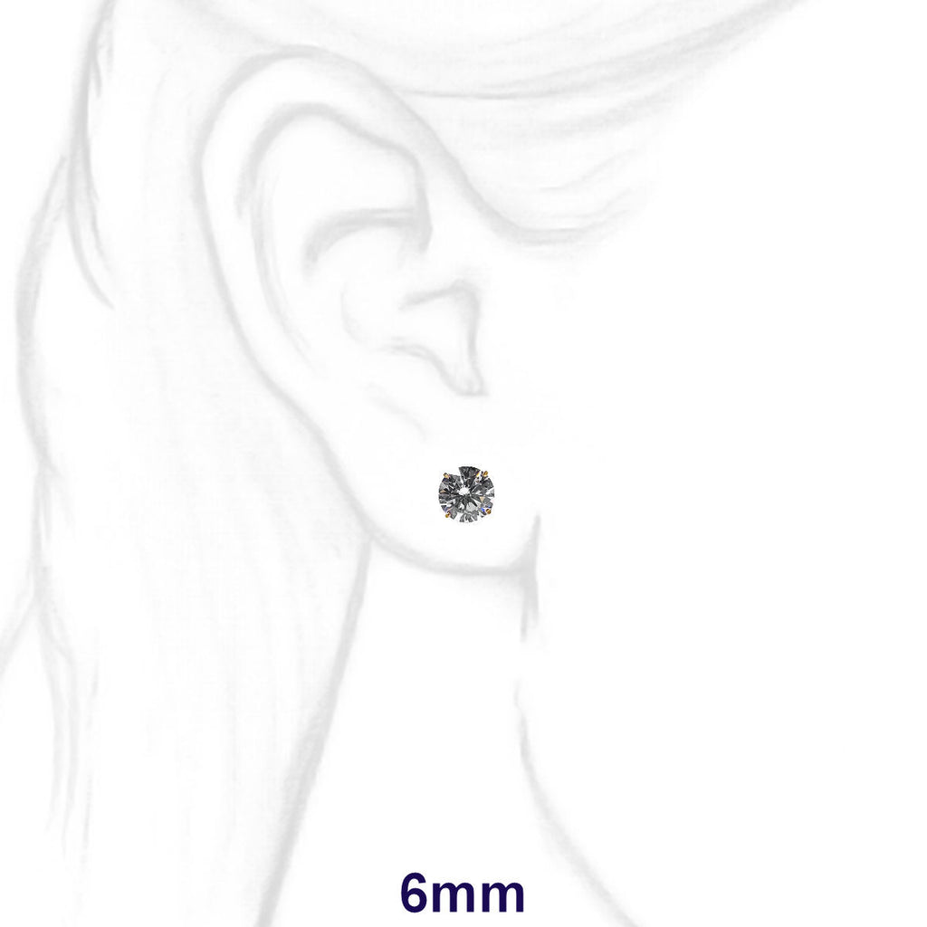 Genesis: Ice on Fire CZ Wire Basket Stud Earrings 14K Yellow Gold