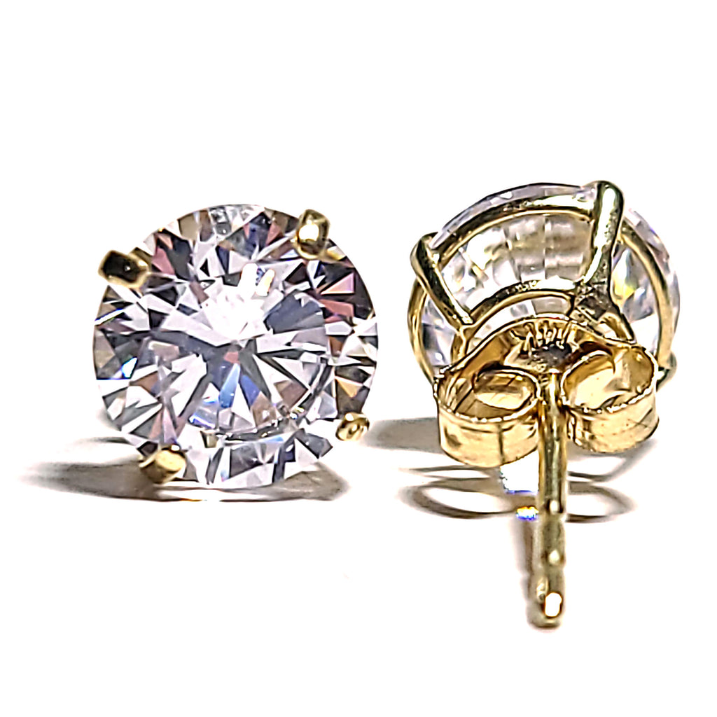 Genesis: Ice on Fire CZ Wire Basket Stud Earrings 14K Yellow Gold