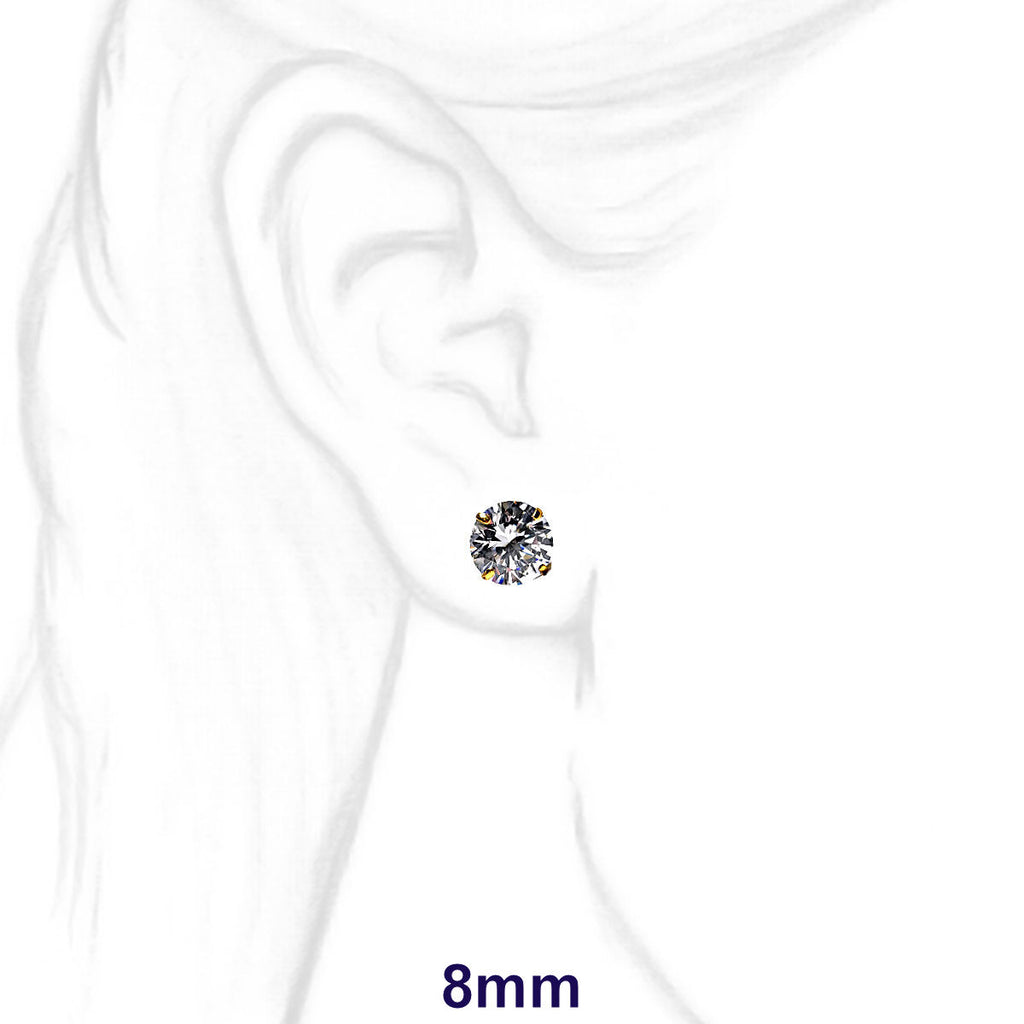 Genesis: Ice on Fire CZ Wire Basket Stud Earrings 14K Yellow Gold