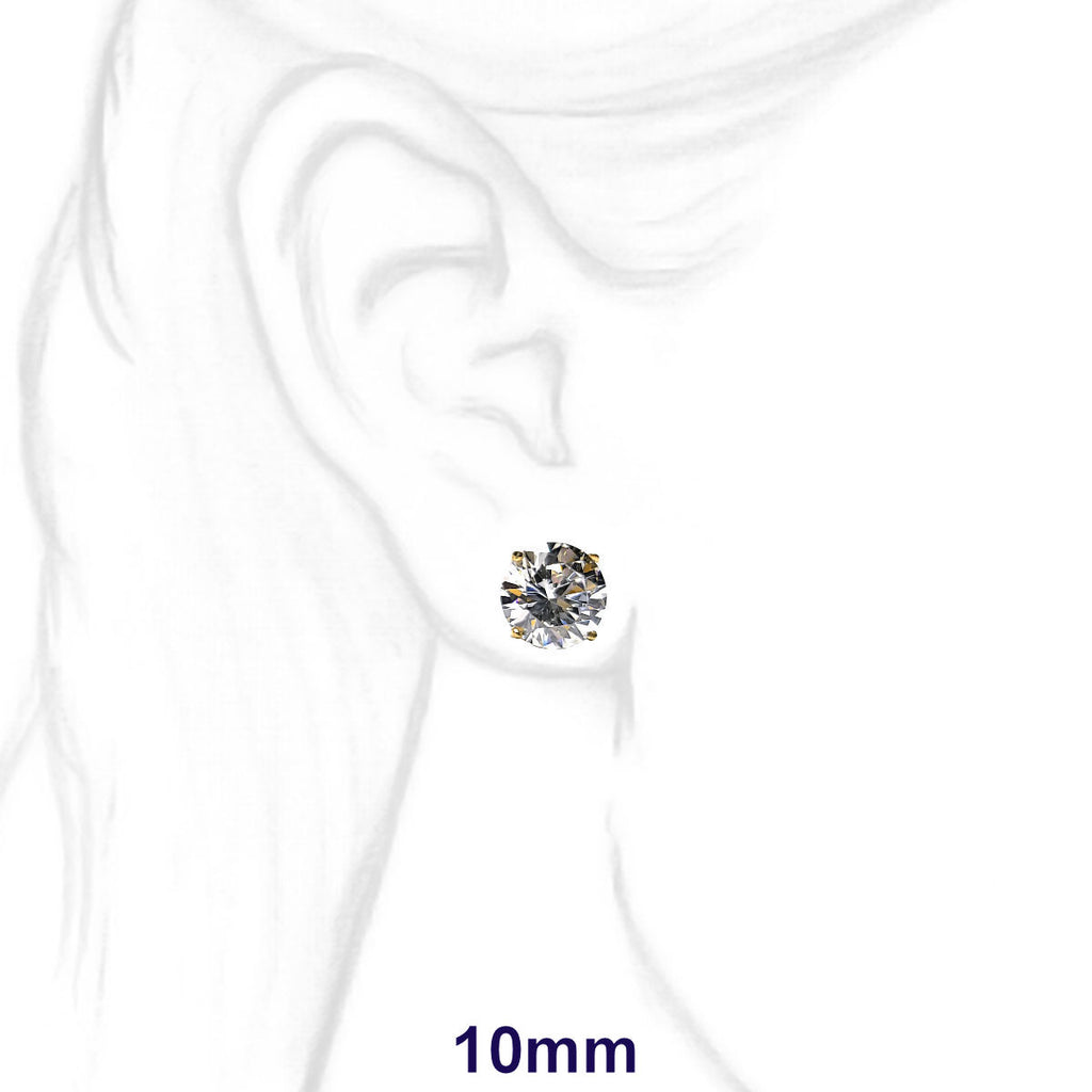 Genesis: Ice on Fire CZ Wire Basket Stud Earrings 14K Yellow Gold