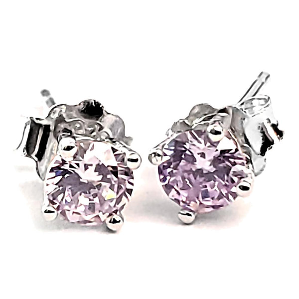 Trustmark Jewelers 3mm Brilliant Cut Simulated Alexandrite Ice CZ Silver Stud Earrings