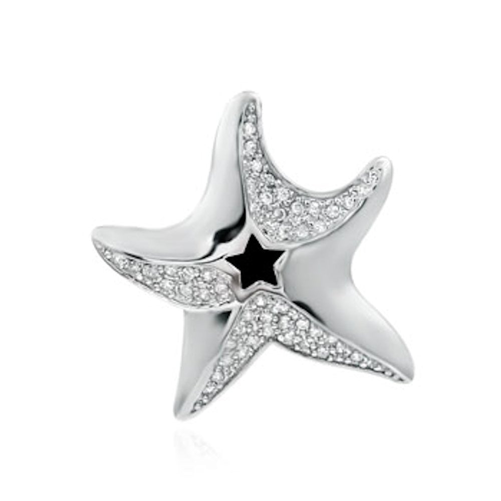 28mm IOF CZ Starfish Pendant 925 Sterling Silver - Trustmark Jewelers - Pendants and Necklaces