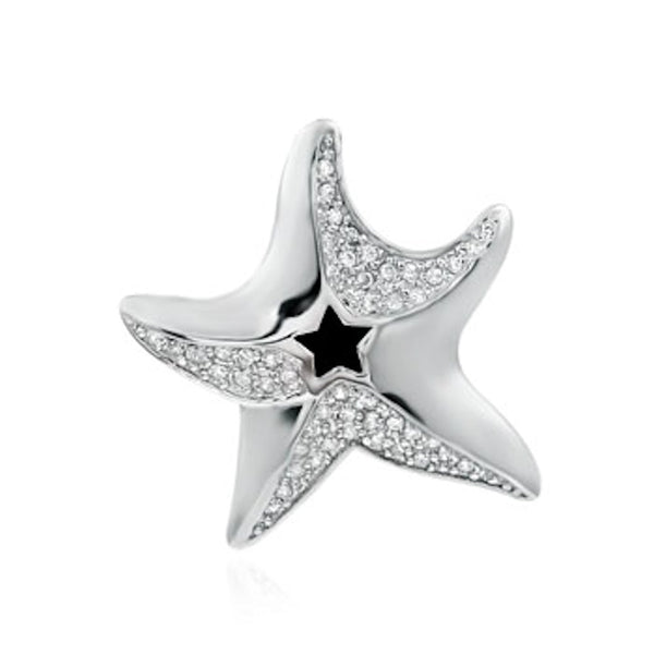 28mm IOF CZ Starfish Pendant 925 Sterling Silver - Trustmark Jewelers - Pendants and Necklaces