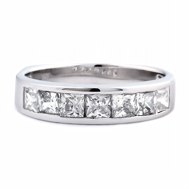 Tallia B: Stackable Russian Ice CZ Semi Eternity Wedding Band Ring - Trustmark Jewelers - Wedding Bands - 1