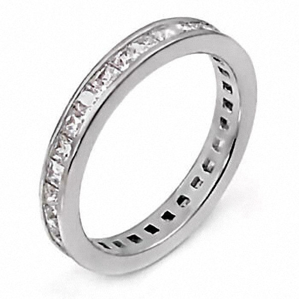 Kenda: Stackable 1.60ct Russian Ice CZ Princess Cut Eternity Band Ring - Trustmark Jewelers - Eternity Bands