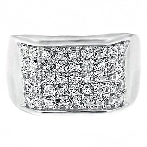 Sonia: 1.35ct Russian Ice CZ 5-Row Semi Eternity Fashion Ring Silver - Trustmark Jewelers - Fashion Rings - 1