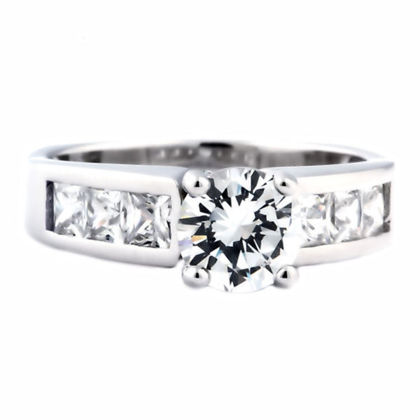 Tallia E65: 2.6 carat Russian Ice on Fire Diamond CZ Engagement Ring - Trustmark Jewelers - Engagement Rings - 1