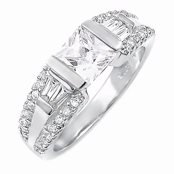 Ellianna: 1.98ct Accented Russian Ice CZ Engagement Ring 925 Silver - Trustmark Jewelers - Engagement Rings - 1