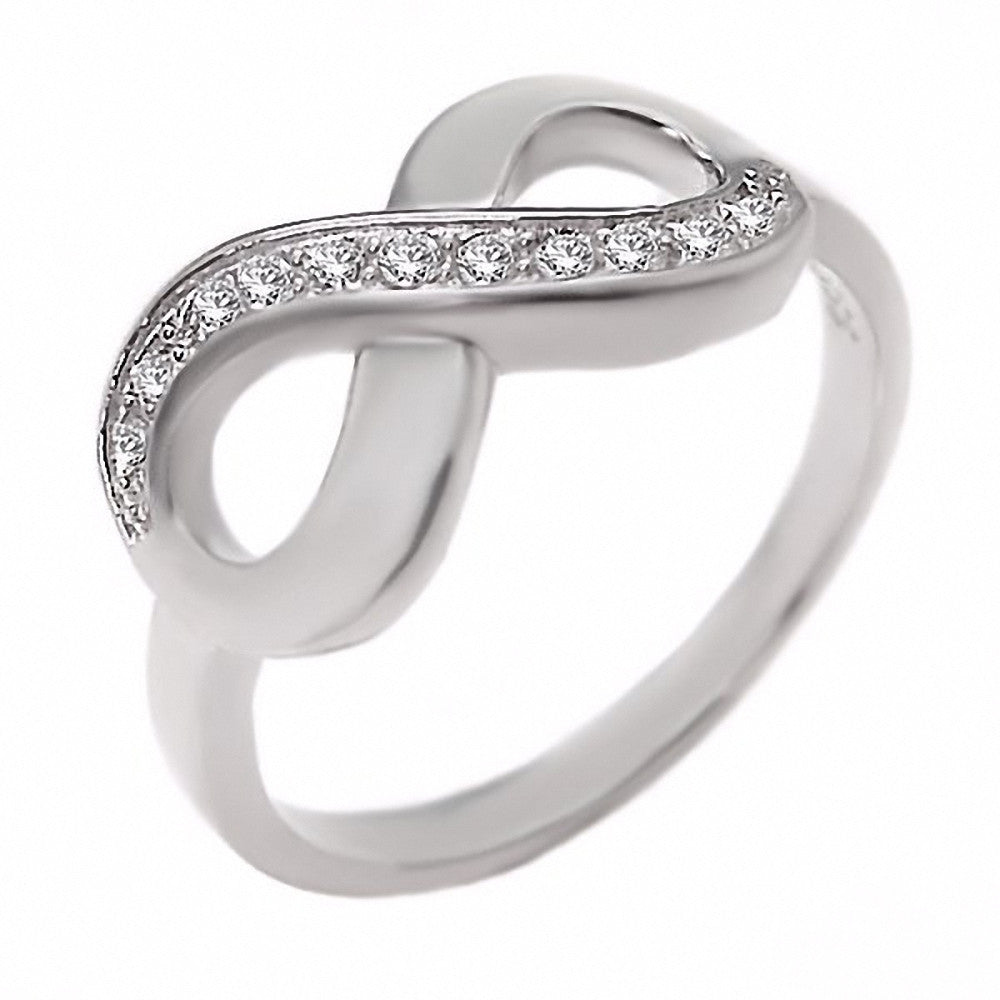 Ophira: 0.165ct Russian Ice CZ Infinity Symbol Promise Ring 925 Silver - Trustmark Jewelers - Promise Rings